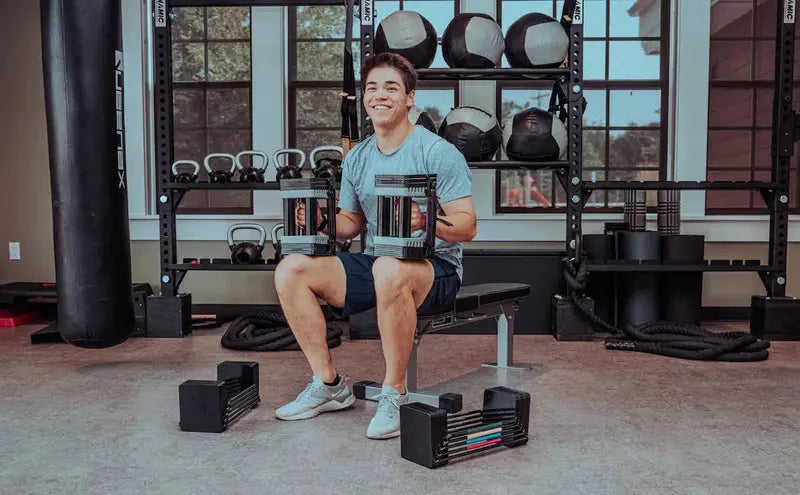 PowerBlock Elite EXP Adjustable Dumbbell Set  50 lb Expandable System