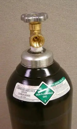 Full 80-Cu-Ft Welding Gas Cylinder  75% Argon + 25% CO2, CGA 580 Standard Connection