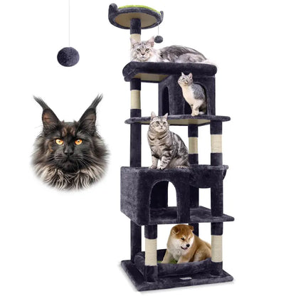 Globlazer 72in Maine Coon Cat Tree with Triangular Stability & Oversized Platform for Large Cats