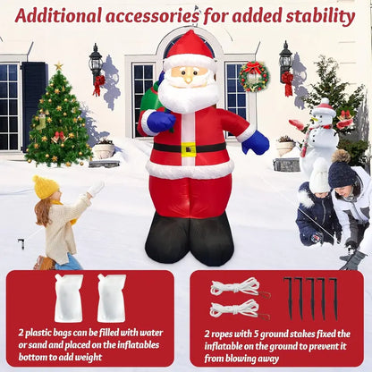 Danxilu 8 FT Christmas Inflatable Santa Train with LED Lights, Outdoor Waterproof Decoration for Yard, Garden, Lawn, Patio