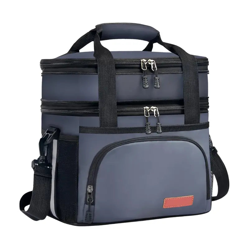 16L Insulated Lunch Tote with Segregated Compartments and Adjustable Shoulder Strap