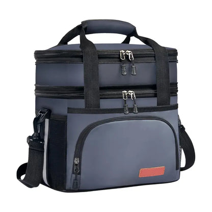 16L Insulated Lunch Tote with Segregated Compartments and Adjustable Shoulder Strap