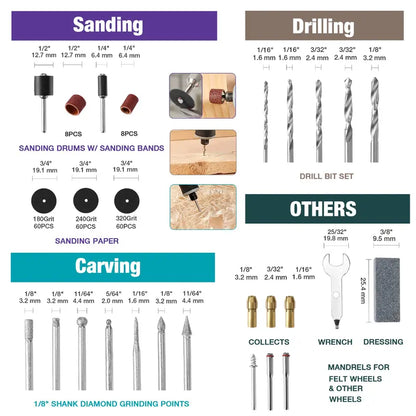 WORKPRO 306-Piece Rotary Tool Accessory Kit Compatible with Dremel Tools