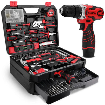 KingTool 276-Piece Comprehensive Tool Set with 12V Cordless Drill & Driver Combo