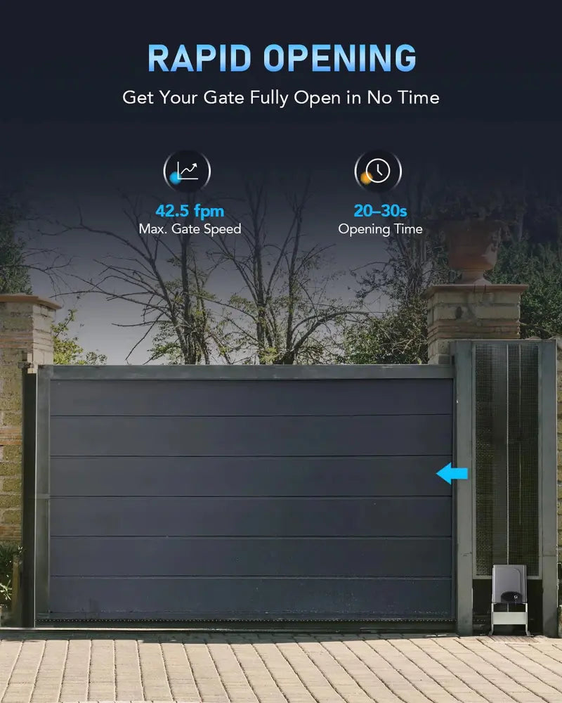 CO-Z Sliding Gate Opener Kit, 1400lb Capacity, 280W Motor, Remote Control, Durable Steel Construction