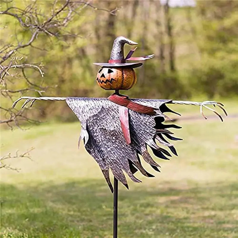 Handcrafted Halloween Scarecrow with Jack-O’-Lantern Accent