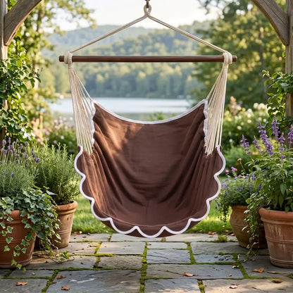 Durable Canvas Hammock Chair with Powder-Coated Steel Bar for Outdoor Use