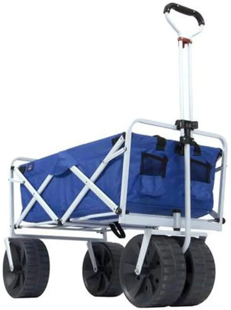 Mac Sports Heavy-Duty All-Terrain Folding Beach Wagon  Blue/Black Utility Cart