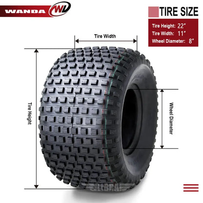 2 New WANDA ATV Tires 22X11-8 22x11x8 4PR P323  10032