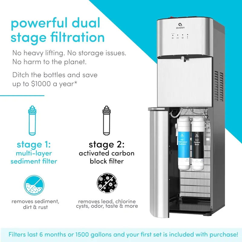 Avalon Bottleless Self-Cleaning Water Cooler with 3-Temperature Dispensing