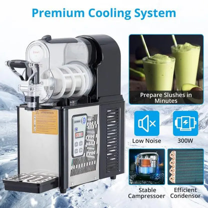 Compact 3-Liter Slushy Maker  Stainless Steel, Auto-Clean Function, Ideal for Small Venues