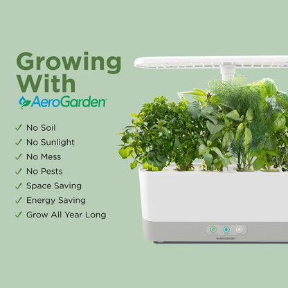AeroGarden Harvest Slim with Gourmet Herb Seed Pod Kit, Black