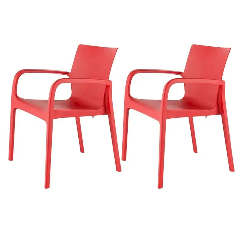 Alissa All-Weather Stackable Dining Armchairs  Resin Outdoor Seating Set of 2