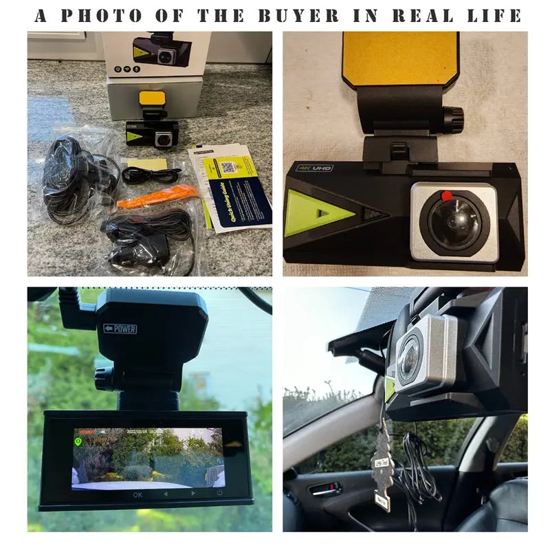TOGUARD Dash Cam 4K with 5Ghz Wifi GPS, 4K+2K Dash Cam Front and Rear 3.16  Touch Screen with 64GB Memory Card