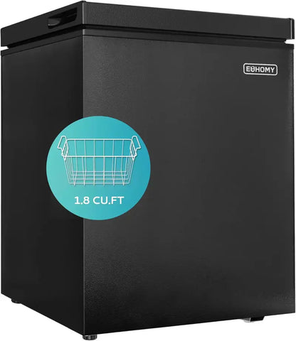 EUHOMY 3.5 Cu Ft Compact Chest Freezer with Removable Basket & 7-Level Thermostat