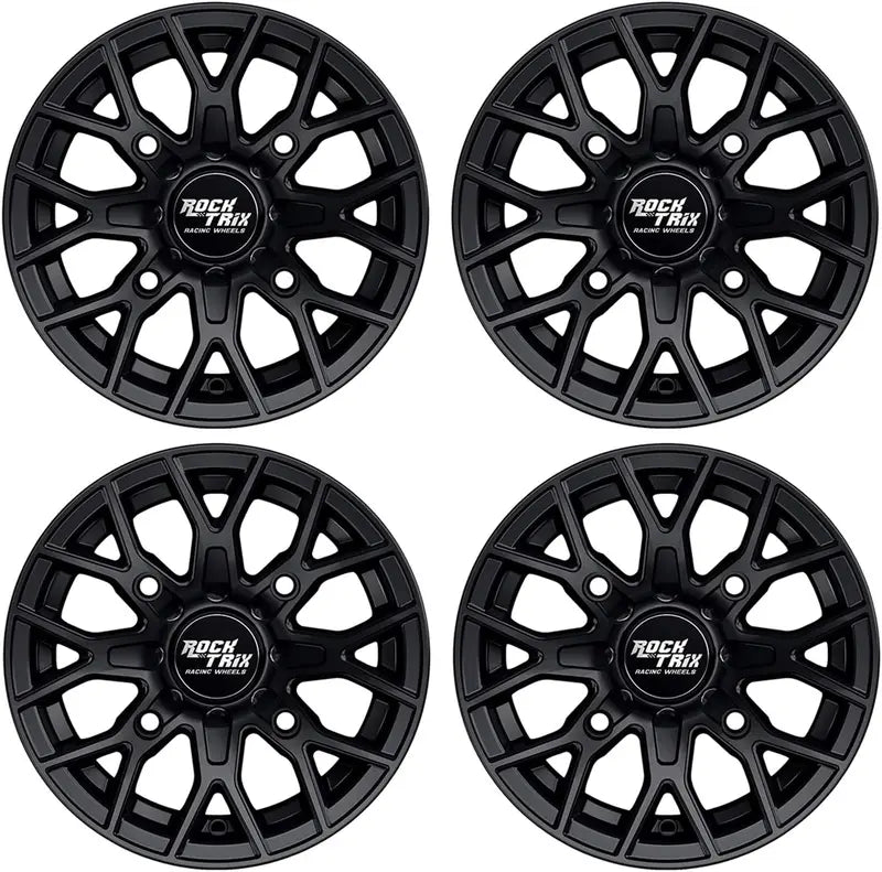 Set of 4 Matte Black 15¡Á7 ATV/UTV Wheels  4¡Á137 Bolt Pattern, 4+3 Offset  Compatible with Can-Am Commander, Defender, Maverick &amp; More
