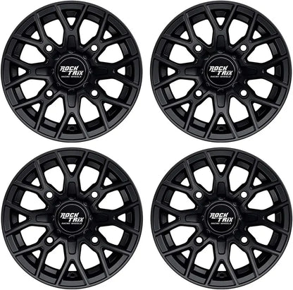 Set of 4 Matte Black 15¡Á7 ATV/UTV Wheels  4¡Á137 Bolt Pattern, 4+3 Offset  Compatible with Can-Am Commander, Defender, Maverick &amp; More