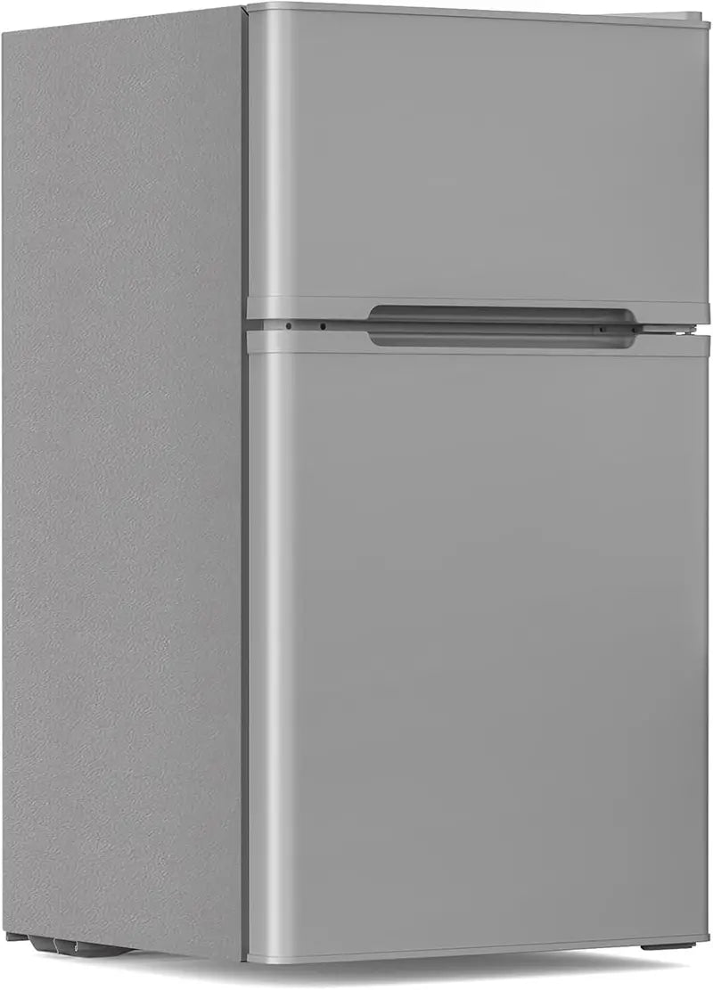 Electactic 3.1 Cu Ft Two-Door Mini Fridge  Adjustable Glass Shelves, Space-Saving Cooling