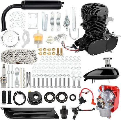 100cc 2-Stroke Bicycle Motor Kit  DIY Gas Engine Conversion Kit for Standard Bikes (Air-Cooled, Black)