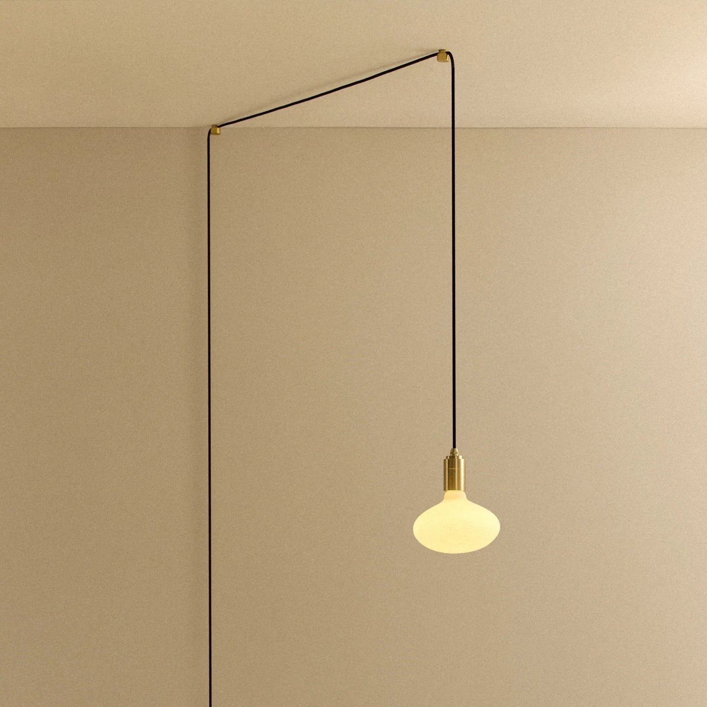 Oval Dim-to-Warm Plug-In Pendant in Brass
