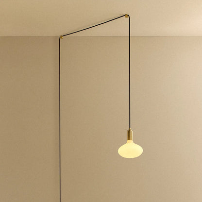 Oval Dim-to-Warm Plug-In Pendant in Brass