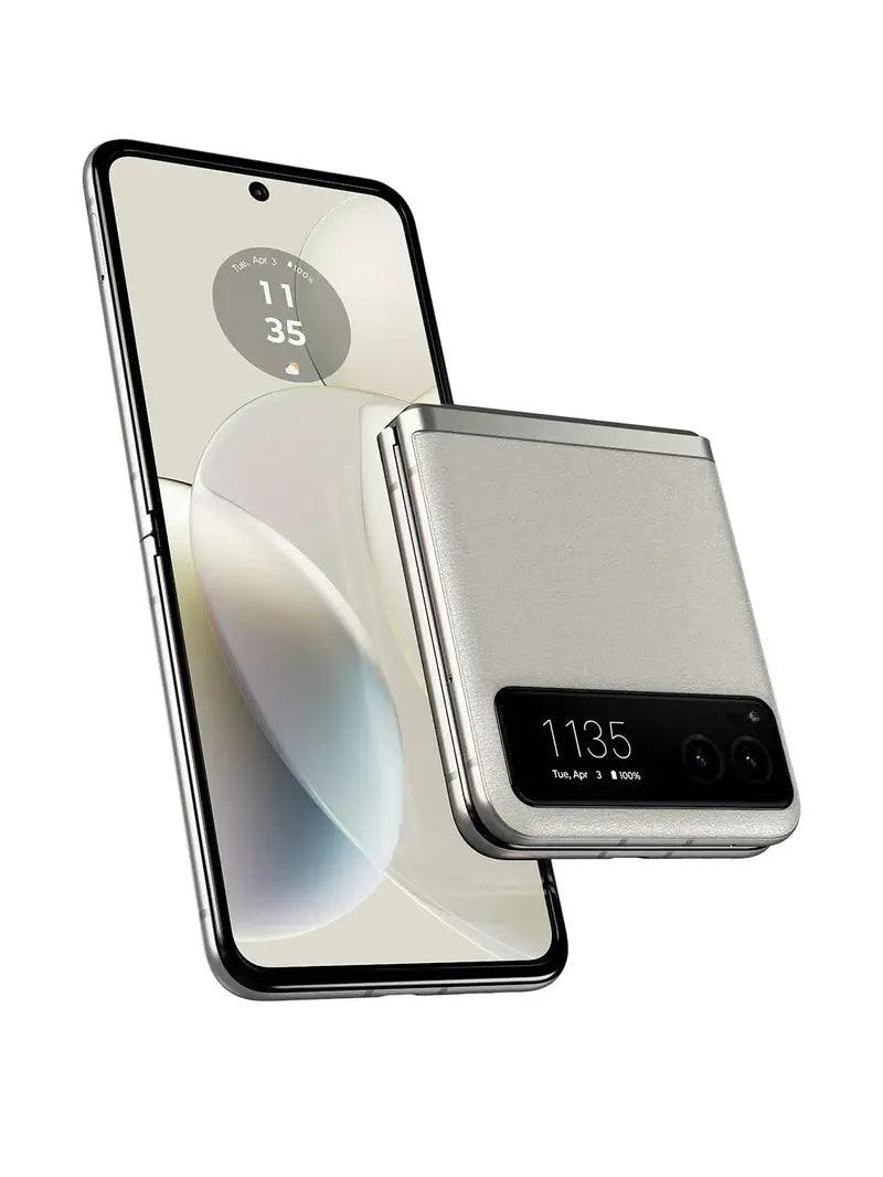 Motorola razr (2023) Unlocked Foldable Smartphone  Vanilla Cream, 8GB RAM / 128GB Storage, 32MP Camera