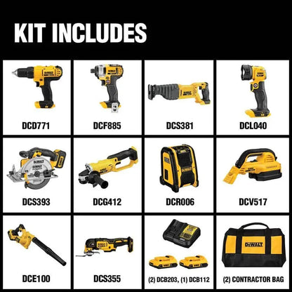 DEWALT 20V MAX 10-Tool Combo Kit  Includes Batteries, Charger, and Full Tool Assortment