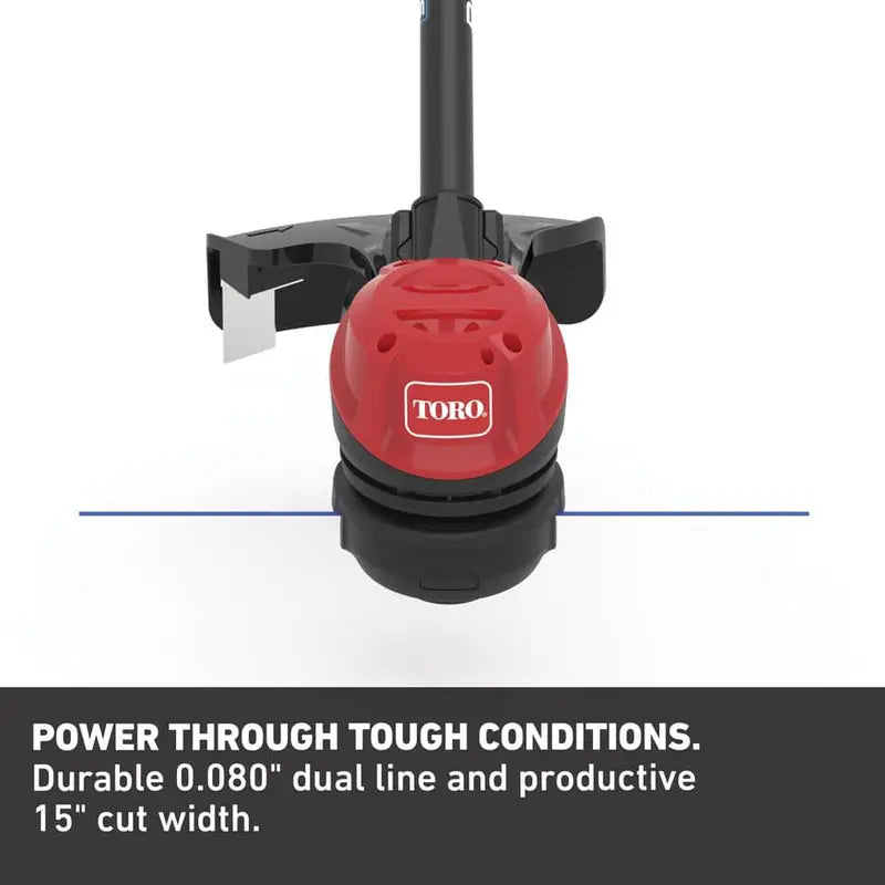 Toro 60V Max Lithium-Ion Brushless Cordless 15 in. / 13 in. String Trimmer  2.0 Ah Battery and Charger Included 51831