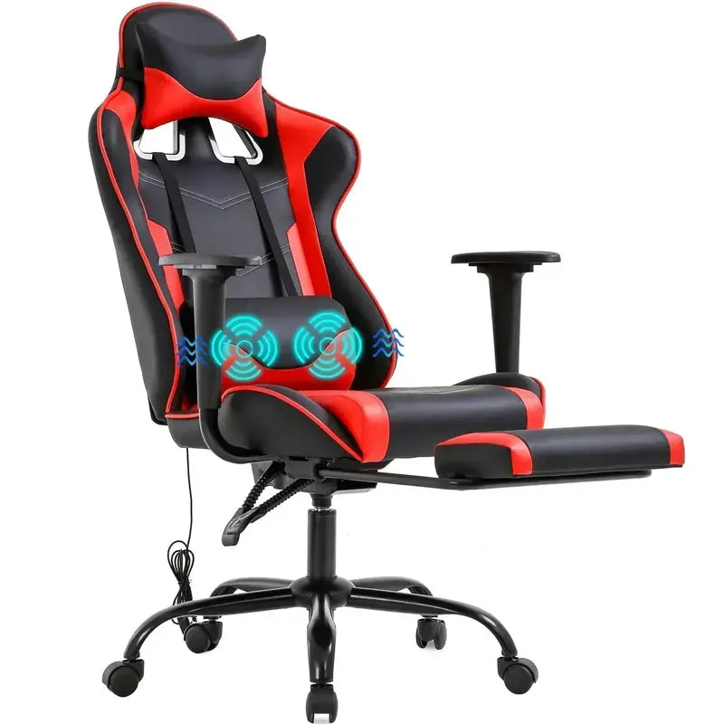 PC Gaming & Office Chair — Ergonomic Swivel Task Chair with Massage Function & Recline Control