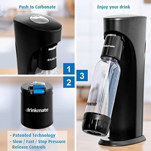 Drinkmate OmniFizz Sparkling Water and Soda Maker with Two Carbonation Bottles, Fizz Infuser