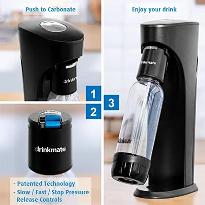 Drinkmate OmniFizz Sparkling Water and Soda Maker with Two Carbonation Bottles, Fizz Infuser