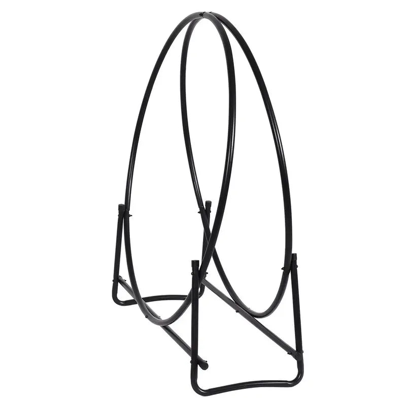 41-Inch Tubular Steel Log Hoop  Heavy-Duty Firewood Holder for Indoor Fireplaces or Outdoor Pits
