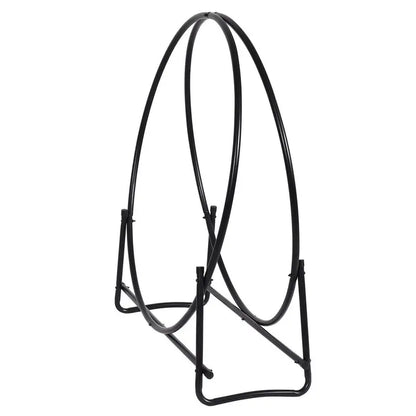 41-Inch Tubular Steel Log Hoop  Heavy-Duty Firewood Holder for Indoor Fireplaces or Outdoor Pits