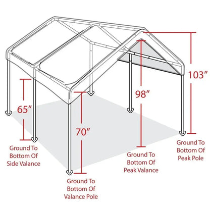 Heavy-Duty Portable Caravan Garage  Sports Domain Canopy Shelter in White, All-Weather Design