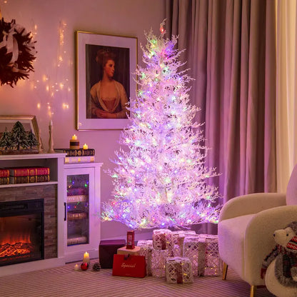 6-Foot Pre-Lit Artificial Christmas Tree with 300 Fairy Lights in Warm White and Multicolor