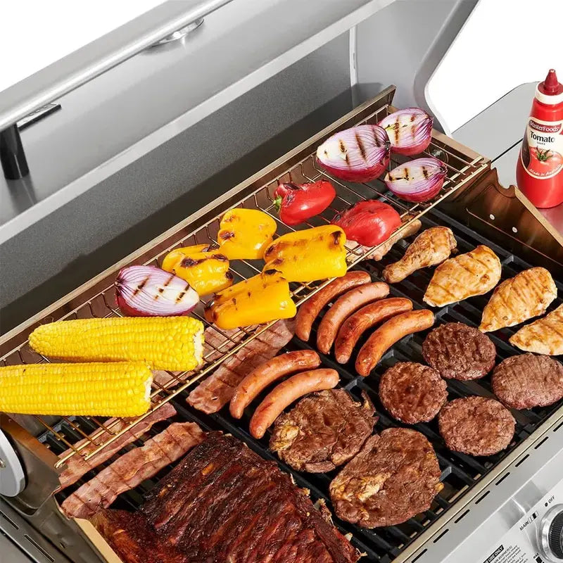 Monument Grills 4-Burner Propane Gas Grill with Rotisserie Kit  Stainless Steel Construction