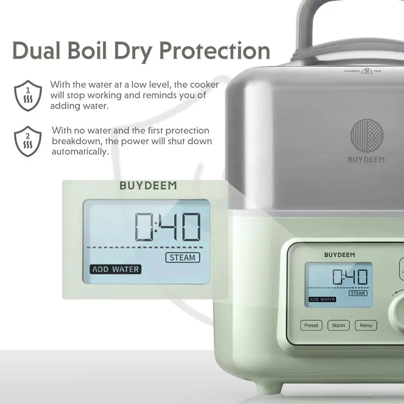 BUYDEEM 5-Quart Digital Electric Food Steamer  Multi-Layer Healthy Cooking Appliance