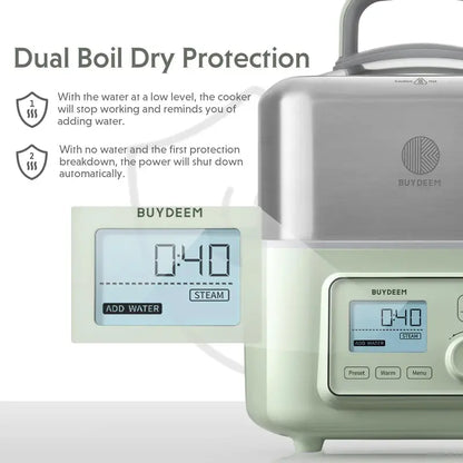 BUYDEEM 5-Quart Digital Electric Food Steamer  Multi-Layer Healthy Cooking Appliance