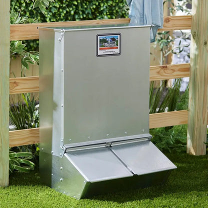 Brower Dual-Door Hog Feeder  3.7-Bushel Weatherproof Supplement Dispenser for Up to 8 Hogs