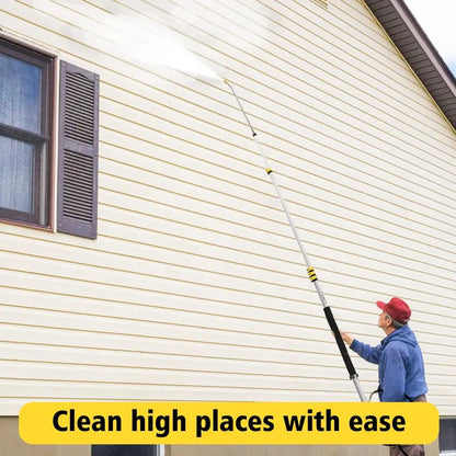 JANZ TW-004 24FT Telescoping Pressure Washer Wand, Adjustable Aluminum Extension with 7 Nozzles & Brush, 4000 PSI Compatible