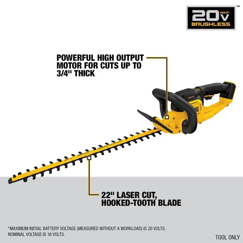 DEWALT 20V MAX Cordless Battery Powered Hedge Trimmer (Tool Only) DCHT820B
