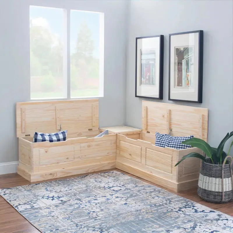 Josie Backless L-Shaped Breakfast Nook Bench  Space-Saving Dining Solution for Small Kitchens