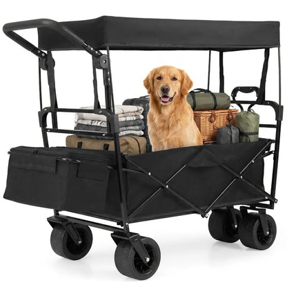 Collapsible All-Terrain Wagon with Detachable Canopy & Carry Bag