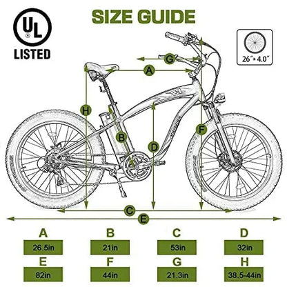 750W Fat-Tire Electric Bike  26″ All-Terrain Ebike with Removable Battery