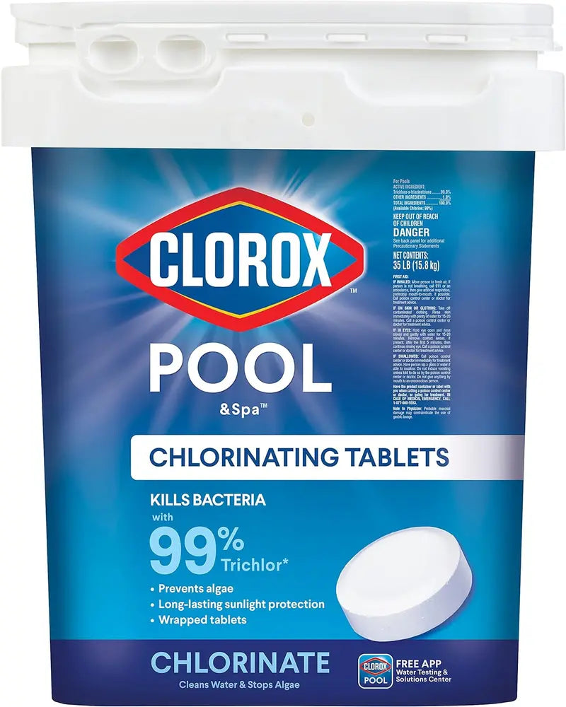 Clorox 3″ Chlorinating Tablets 35LB  Kills Bacteria & Prevents Algae for Pools & Spas