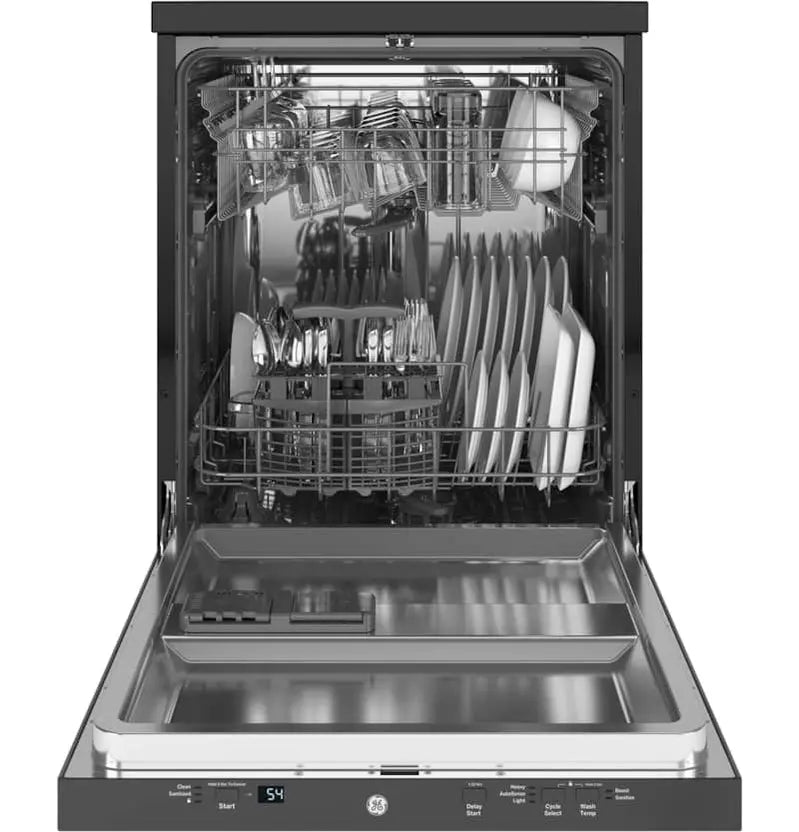 GE Portable Stainless Steel Dishwasher  24-Inch, Sanitizing Cycle Included
