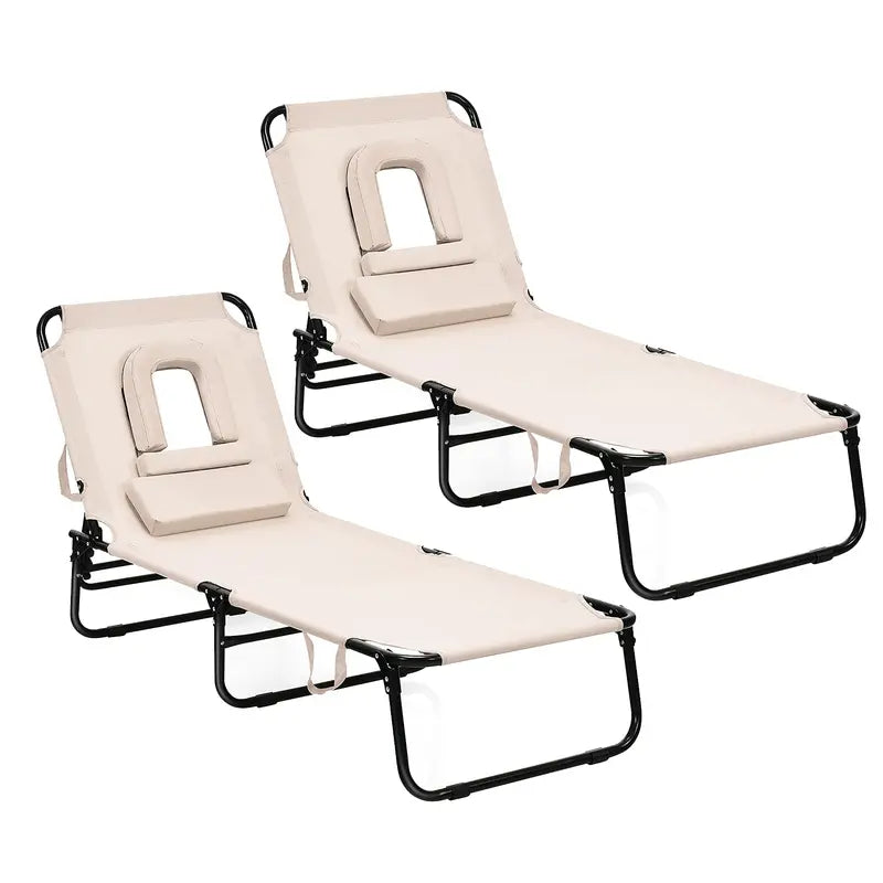All-Terrain Folding Lounge Chair  Ideal for Beaches, Poolsides, Balconies & Patios