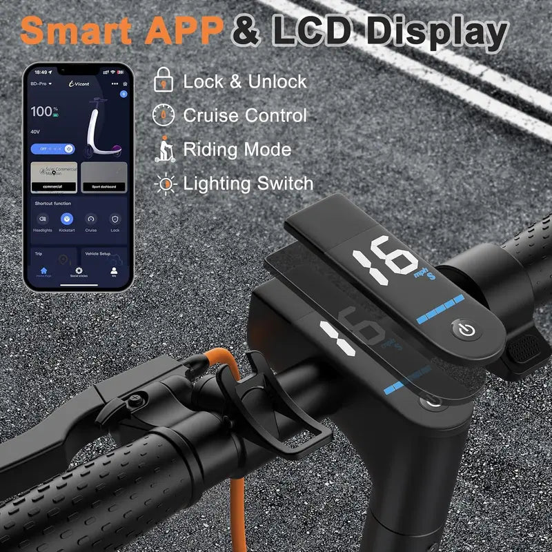 Dual-Brake Electric Scooter  350W/500W Motor, 8.5″/10″ Solid Tires, 1922 mph Speed & 1228 Mile Range