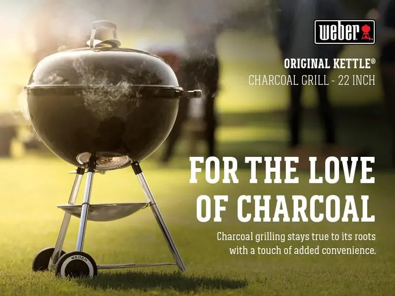 Weber Original Kettle 22-Inch Charcoal Grill — Iconic Dome Design, Durable Steel Construction, Classic Grilling Experience