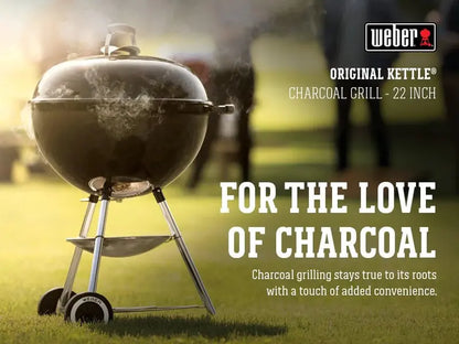 Weber Original Kettle 22-Inch Charcoal Grill — Iconic Dome Design, Durable Steel Construction, Classic Grilling Experience